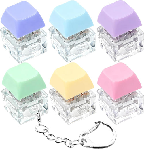 Pastel Keyboard Keycap Fidget Keychain – Clicky Stress Relief Toy & Desk Accessory