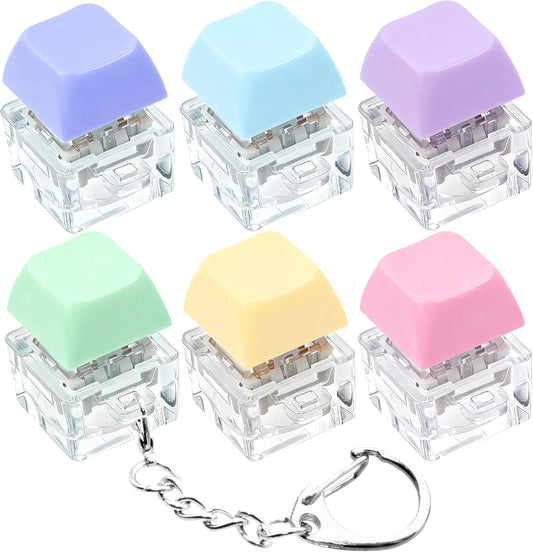 Pastel Keyboard Keycap Fidget Keychain – Clicky Stress Relief Toy & Desk Accessory