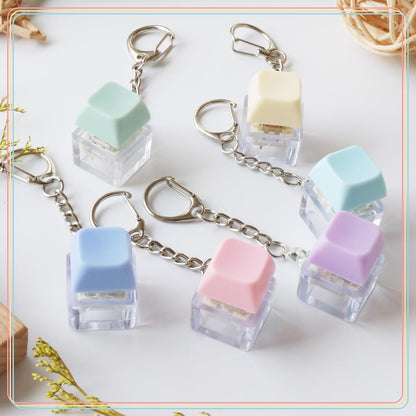 Pastel Keyboard Keycap Fidget Keychain – Clicky Stress Relief Toy & Desk Accessory